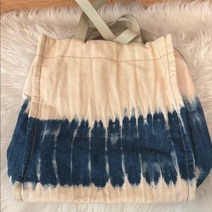 Lucky Brand Tie-Dye Canvas Tote Bag - Blue and Cream